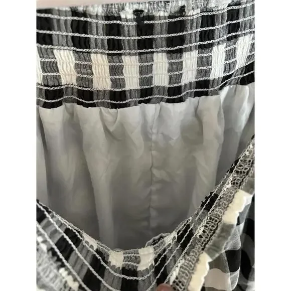 NEW Chic Black and White Gingham Summer Dress - Picture 5 of 6